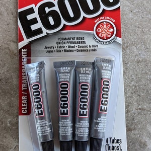 E6000 Industrial Strength Adhesive - Mini Tubes, Pkg of 4