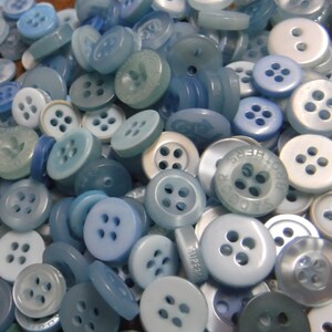 Cornflower Blue, 50 Small Assorted Round Sewing Crafting Bulk Buttons