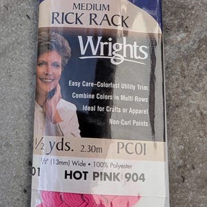 Wrights Medium Rick Rack Hot Pink