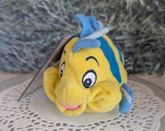 Flounder Disney Store Bean Bag Plush with Original Tag