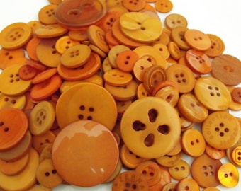 Burnt Orange Buttons, 100 Bulk Assorted Round Multi Size Crafting Sewing Buttons