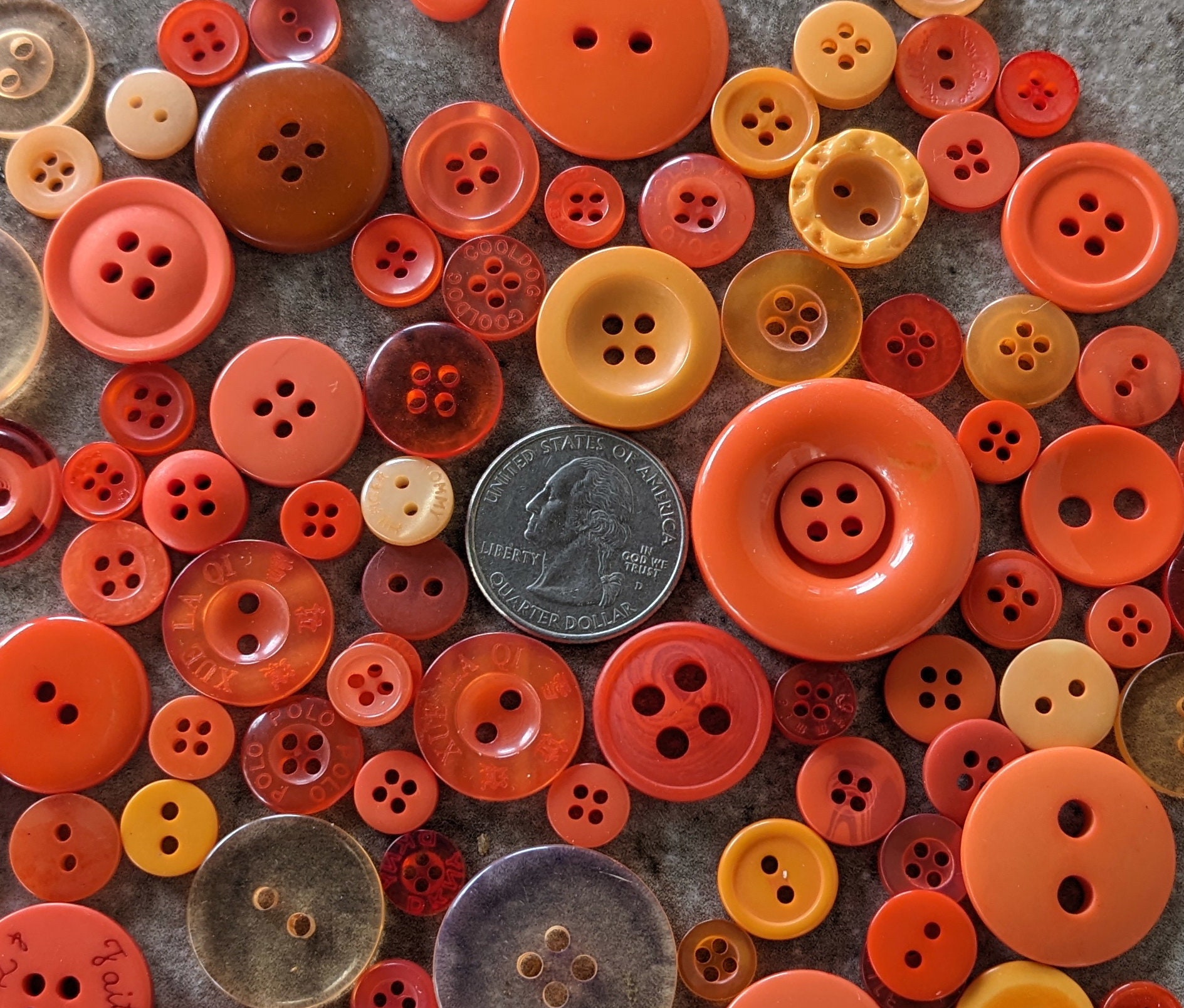Carnival Orange Bulk Buttons