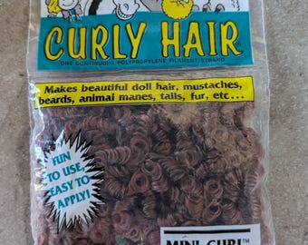 Autumn Brown Mini Curly Doll Hair