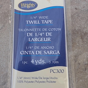 Vintage Wrights Twill Tape White A03
