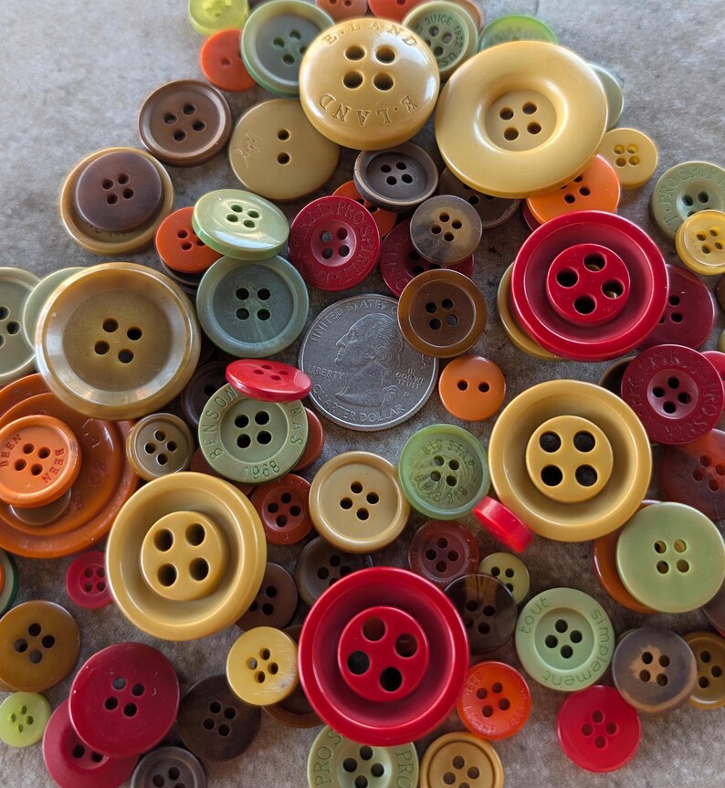 Fall Buttons, 100 Bulk Assorted Round Multi Size Crafting Sewing ...