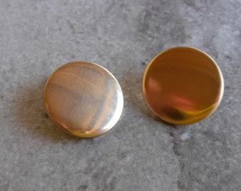 2 Vintage Gold Metal Round Buttons Size 13/16" #265