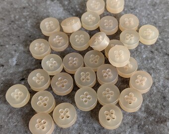 50 Tan Latte Flat Top Round Buttons Size 5/16"