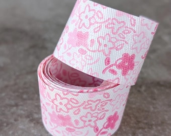 Pink Daisy Ribbon 2 1/2 yards