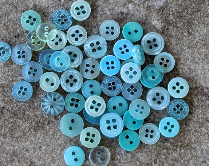 Small Round Buttons Aqua Buttons, 50 Small Assorted Round Sewing Crafting Bulk Buttons - Etsy