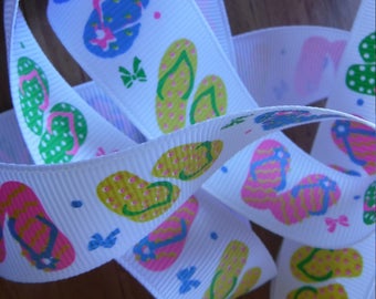 Flip Flop Wide Grosgrain Ribbon 1 Yards
