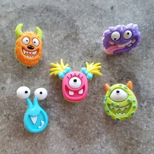 3 Silly Monster Shank Buttons You choose the color and style
