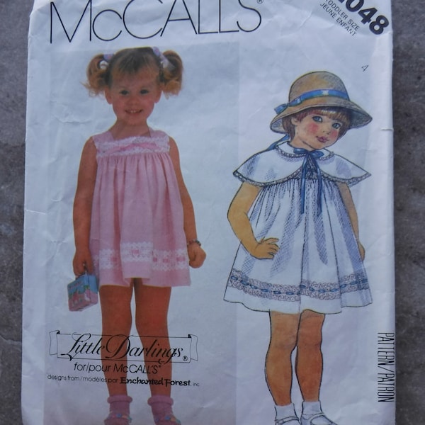 McCalls Pattern Toddlers Dress and Cape 2048 Complete Partially Cut Toddler Size