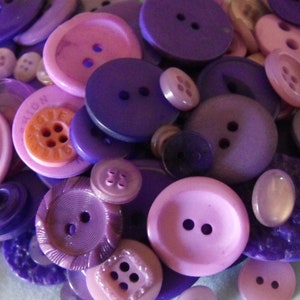 Sale Choose your color 100 Bulk Assorted Medium to Small Round Multi Size Crafting Buttons Purple