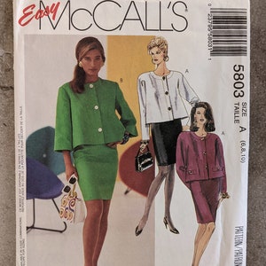 McCalls Easy Pattern Misses Unlined Jacket and Skirt 5803 Complete Uncut size 6,8,10