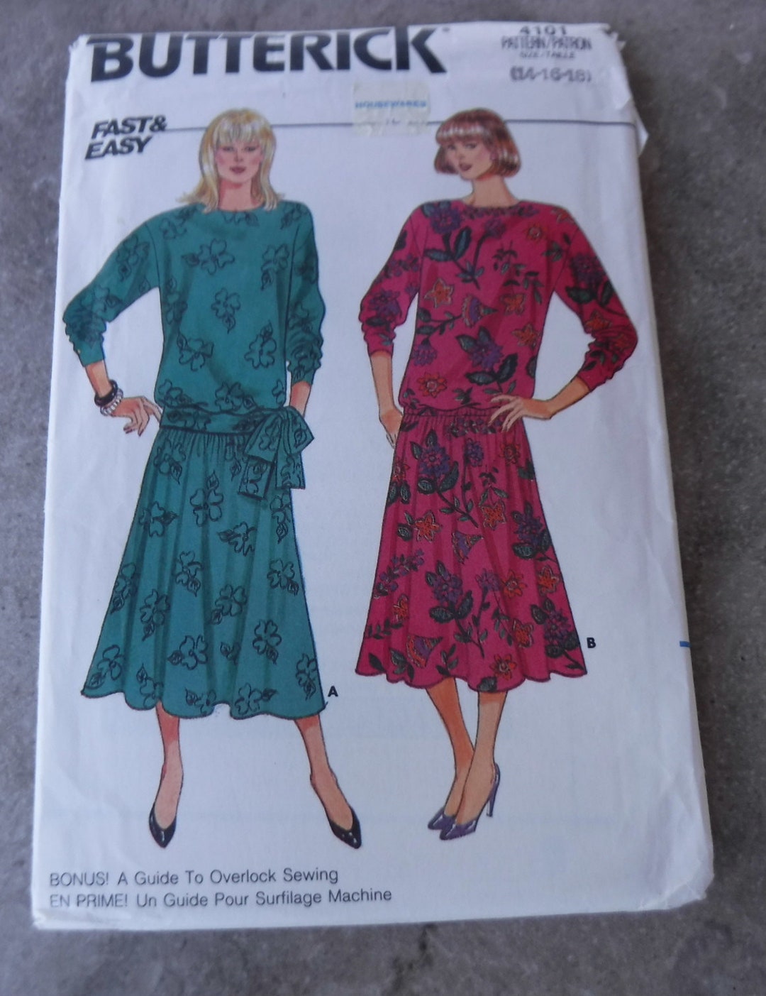 Butterick Pattern Misses Dress 4101 Complete Uncut Size (14,16,18) - Etsy