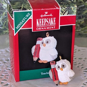 Teacher Hallmark Miniature Ornament Christmas 1990
