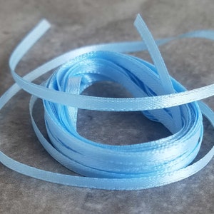 Light Blue Pattern Ribbon Light Blue Satin Thin Ribbon 5 Yards - Etsy