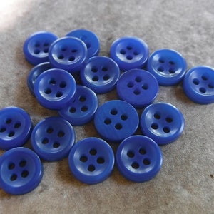 35 Navy Blue Thin Slope Rim Round Buttons Size 3/8&quot;.