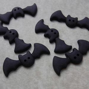 6 Black Bubble Bats Buttons Size 1 1/2&quot;