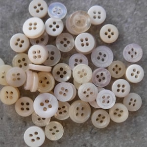Ivory Buttons, 50 Small Assorted Round Sewing Crafting Bulk Buttons