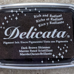 Delicata Metallic Pigment Ink Pad by Tsukineko Dark Brown Shimmer