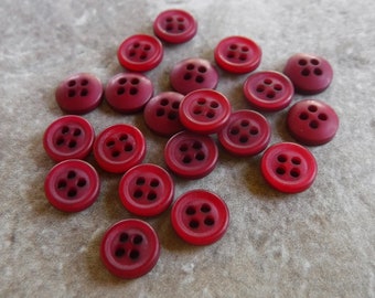 20 Burgundy Glitter Dipped Round Buttons Size 5/16"