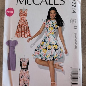 McCalls Pattern Misses Dress M7714 Complete Uncut Sizes 14-22