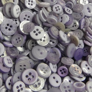 Light Purple Buttons, 50 Small Assorted Round Sewing Crafting Bulk Buttons image 1