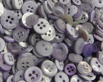 Light Purple Buttons, 50 Small Assorted Round Sewing Crafting Bulk Buttons