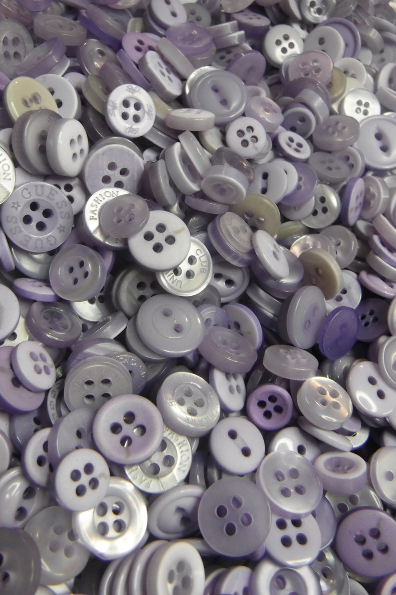 Light Purple Buttons, 50 Small Assorted Round Sewing Crafting Bulk Buttons image 1