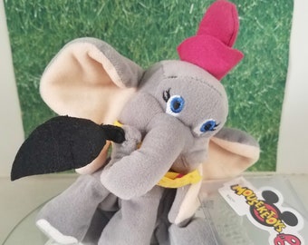 Dumbo Disney Mouseketoys Bean Bag Plush with Original Tag