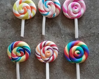 2 Lollipop Flat Back Embellishment Buttons Size 1 1/8" You choose the color