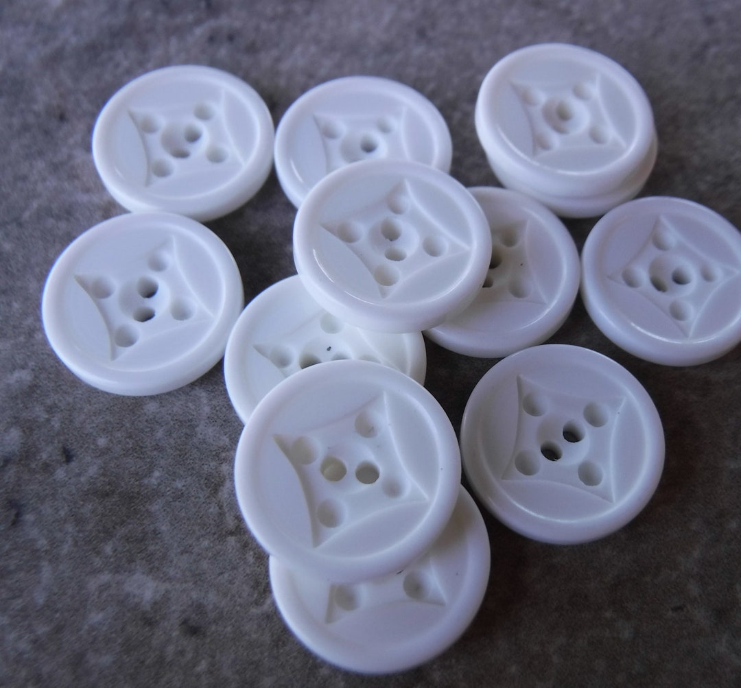 Small Round Buttons 12 White Diamond Center Small Round Buttons Size 11/16