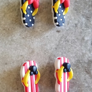 2 Disney Flip Flop Shank Buttons Size 3/8&quot; Crafting Sewing You choose the color