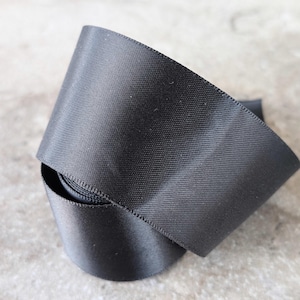 Pure Black Satin Ribbon You choose the length