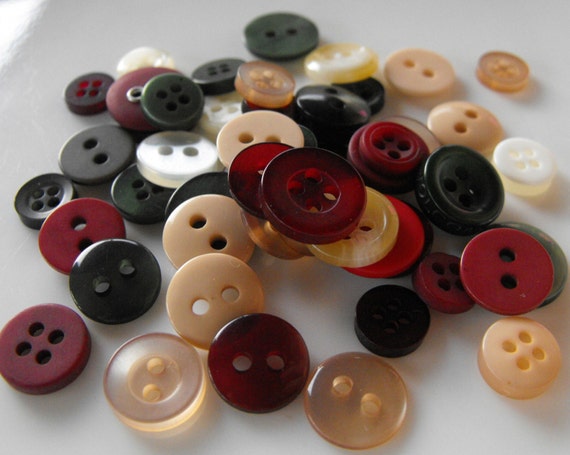 All American Buttons, 50 Small Assorted Round Sewing Crafting Bulk Buttons