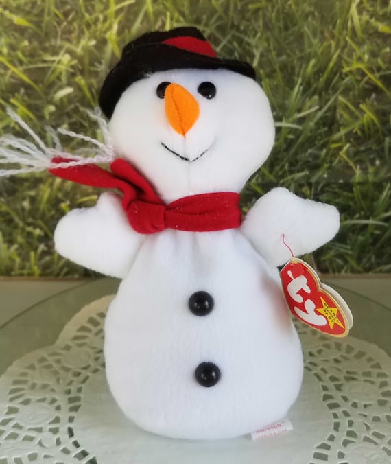 Snowball the Snowman Beanie Babies Vintage TY 1996 With Original
