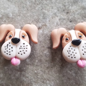 2 Panting Puppy Shank Buttons Size 3/4&quot; Crafting Sewing