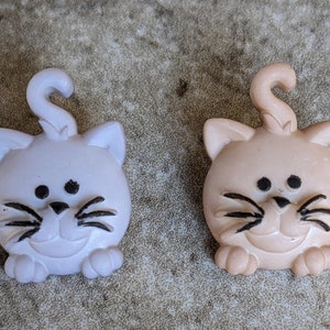 2 Kitty Happy Shank Buttons Size 5/8&quot; Crafting Sewing You choose the color