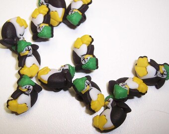 6 Lounging Penguin Shank Buttons Size 9/16".