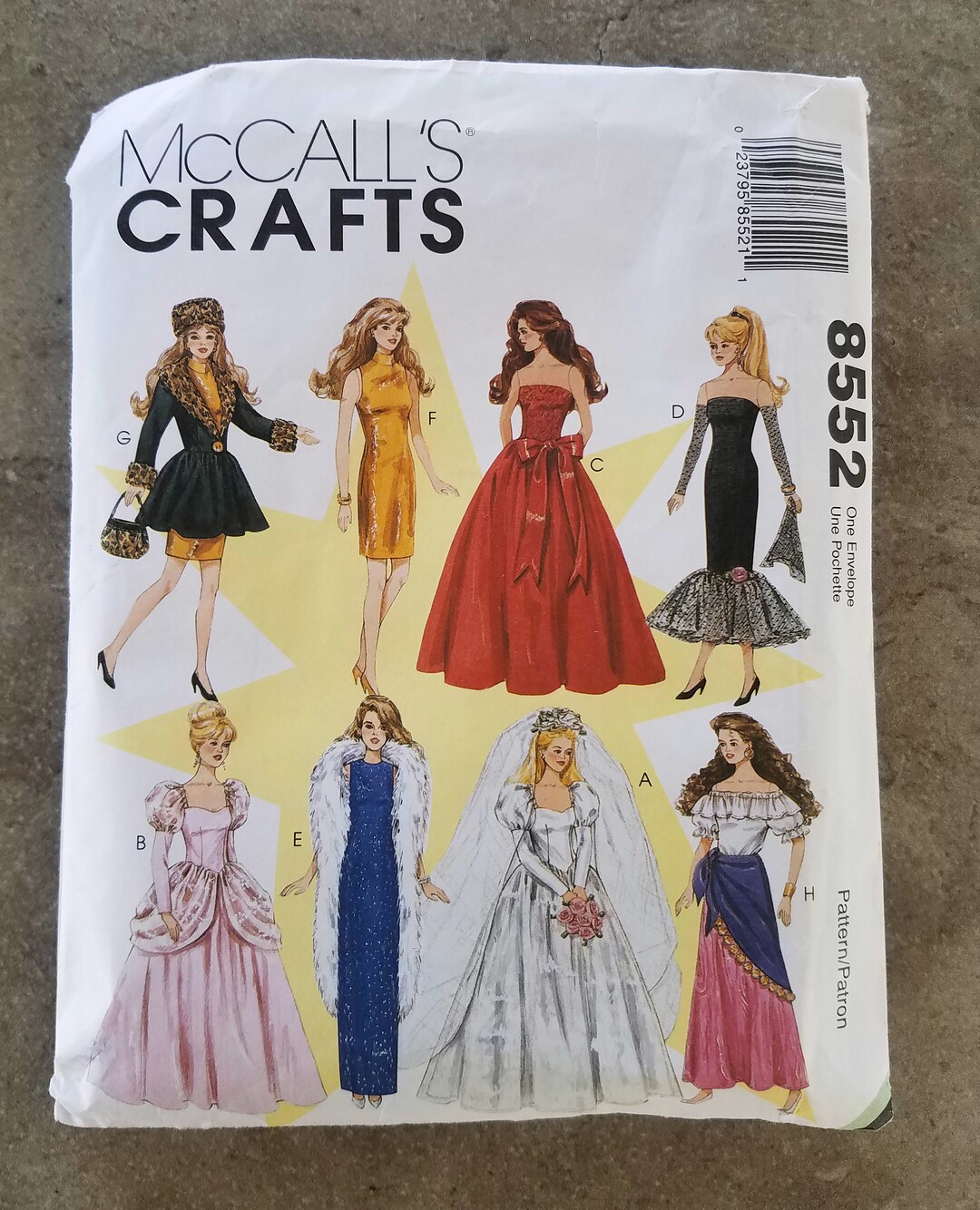 Mccalls Pattern Crafts Fashion Doll Clothes 8552 Complete Cut - Etsy