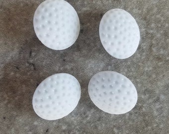 4 Golf Ball White Medium Shank Buttons Size 9/16"