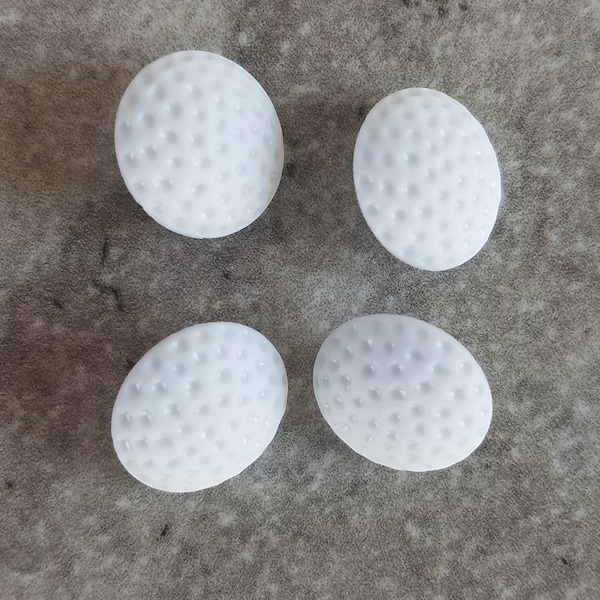 4 Golf Ball White Medium Shank Buttons Size 9/16"