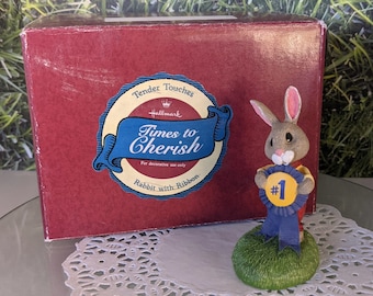 Hallmark Tender Touches Rabbit with Ribbbon Figurine