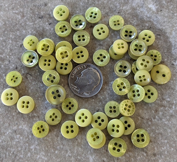 Olive Green Buttons, 50 Small Assorted Round Sewing Crafting Bulk