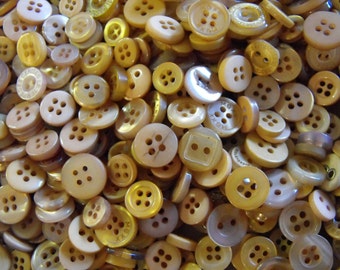 Light Brown Buttons, 50 Small Assorted Round Sewing Crafting Bulk Buttons