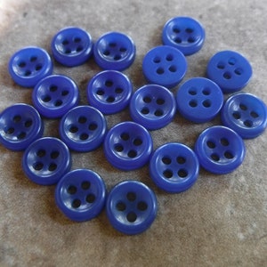 27 Navy Blue Slip Rim Round Buttons Size 5/16&quot;.