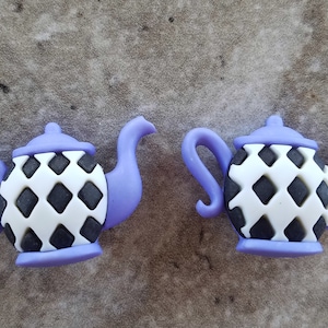 2 Disney Mad Hatters Tea Pot Shank Buttons Size 1 1/8"
