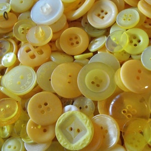 Yellow Shades Buttons, 100 Bulk Assorted Round Multi Size Crafting Sewing Buttons