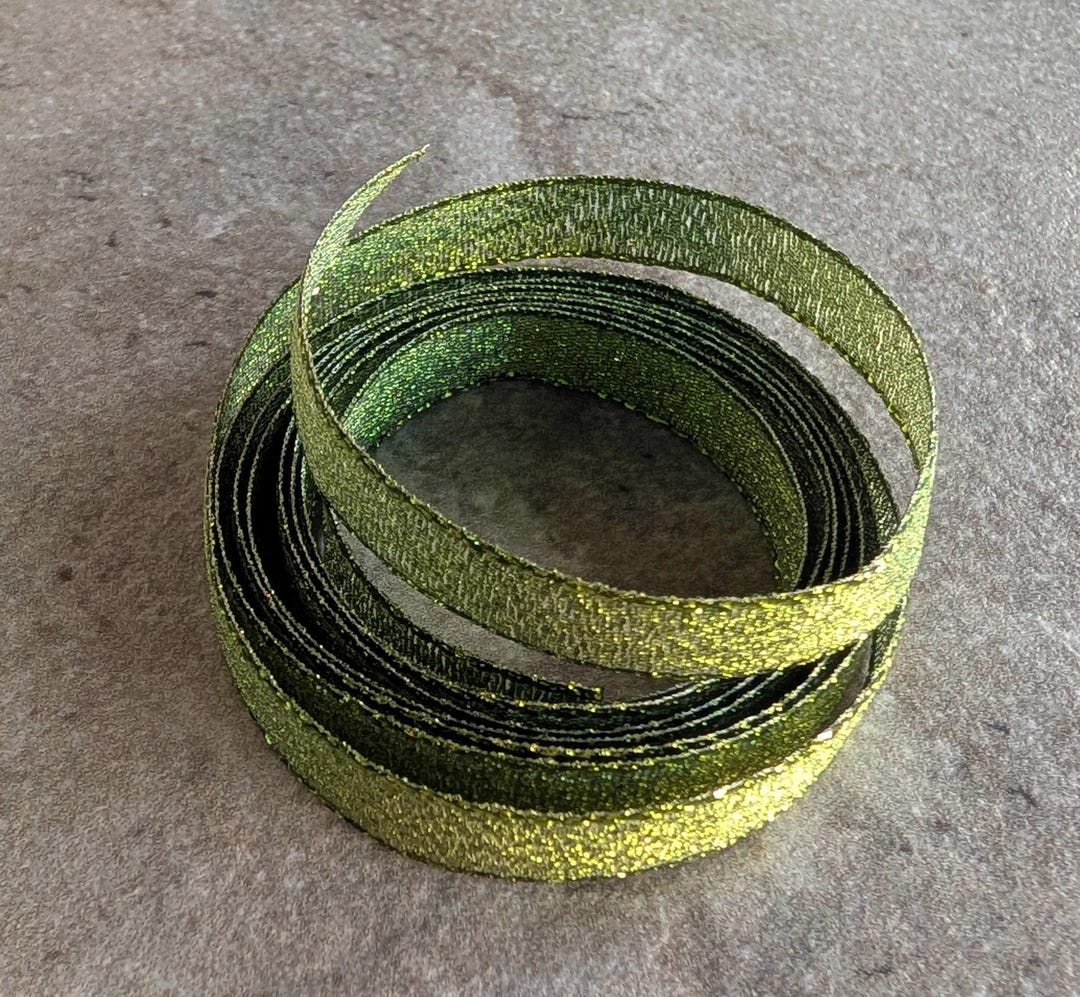 Sweetgrass Ribbon Grass Green Sparkle Ribbon 1 Yard - Etsy